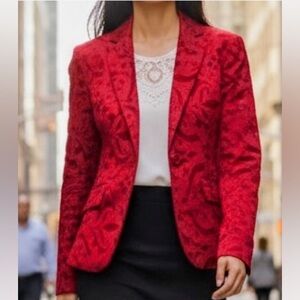 NWOT/ NINE & Company Red Velvet Cord Blazer